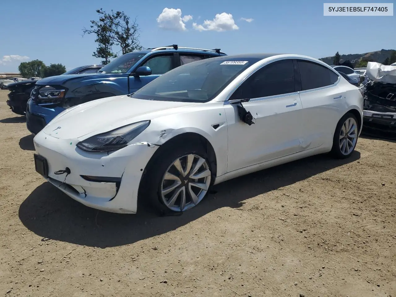 2020 Tesla Model 3 VIN: 5YJ3E1EB5LF747405 Lot: 56709355
