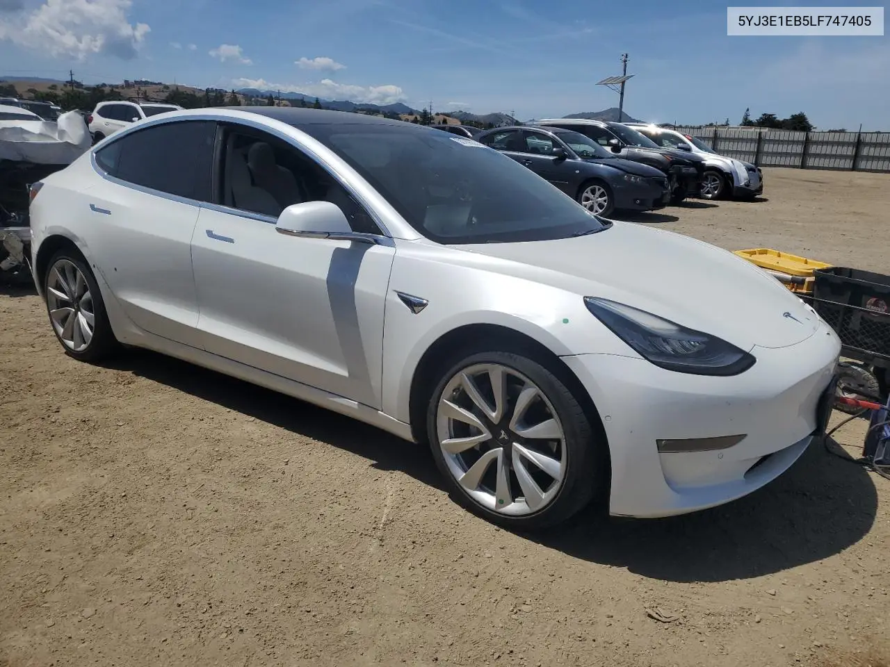 2020 Tesla Model 3 VIN: 5YJ3E1EB5LF747405 Lot: 56709355