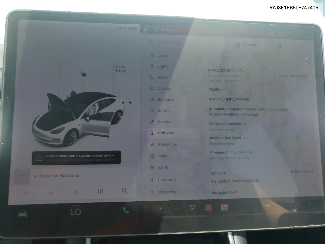2020 Tesla Model 3 VIN: 5YJ3E1EB5LF747405 Lot: 56709355