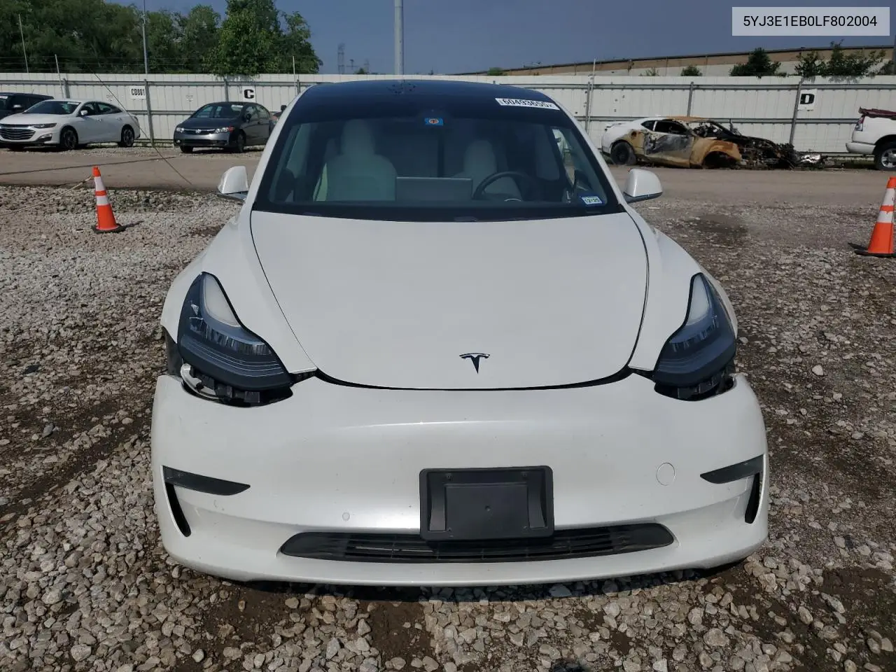 2020 Tesla Model 3 VIN: 5YJ3E1EB0LF802004 Lot: 60493655