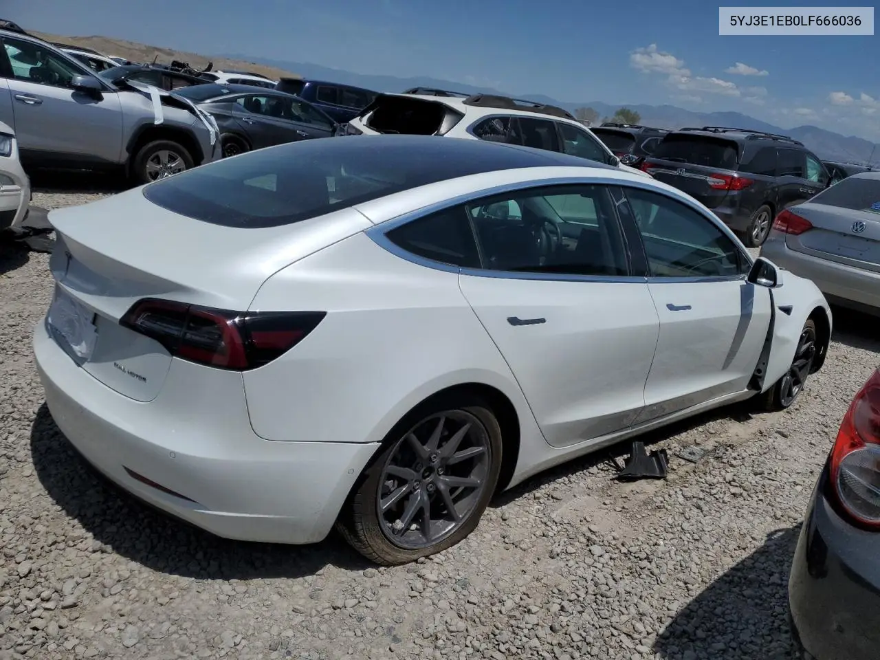 2020 Tesla Model 3 VIN: 5YJ3E1EB0LF666036 Lot: 61666255