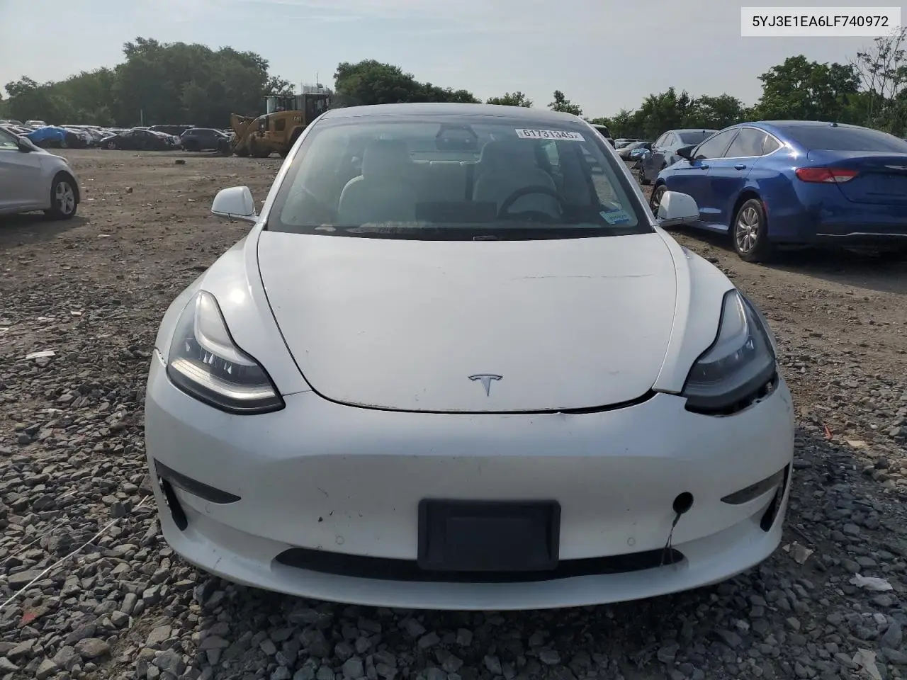 2020 Tesla Model 3 VIN: 5YJ3E1EA6LF740972 Lot: 61731345