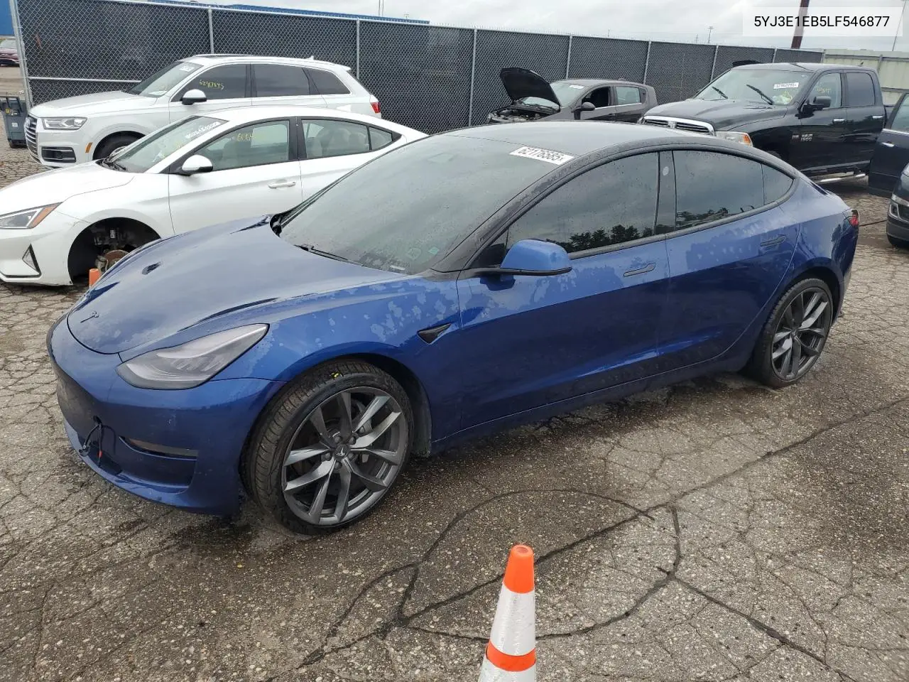 2020 Tesla Model 3 VIN: 5YJ3E1EB5LF546877 Lot: 62176585