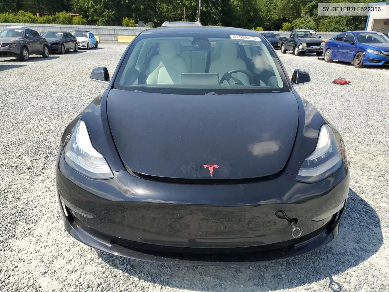 2020 Tesla Model 3 VIN: 5YJ3E1EB7LF622356 Lot: 62598075