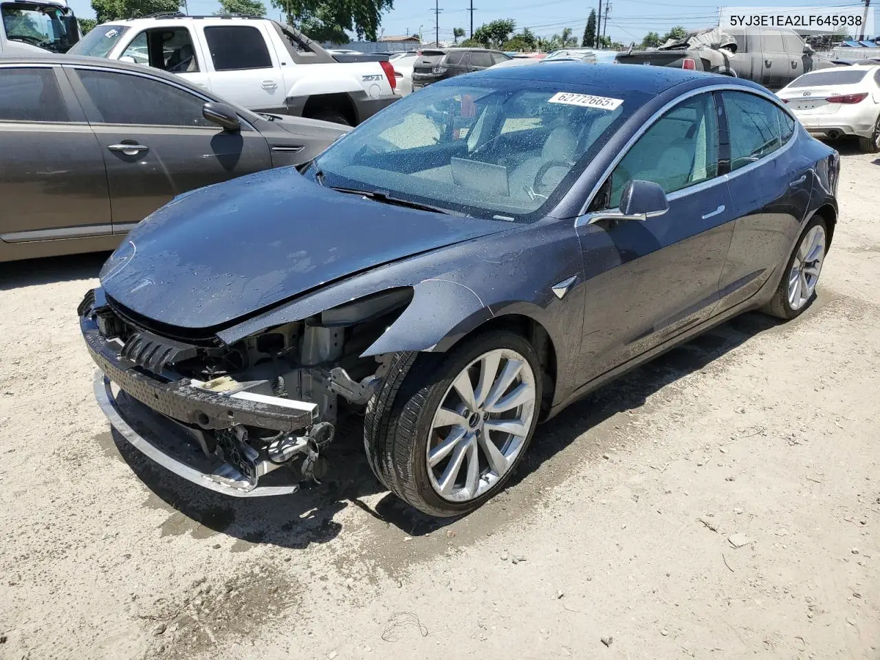 2020 Tesla Model 3 VIN: 5YJ3E1EA2LF645938 Lot: 62772665