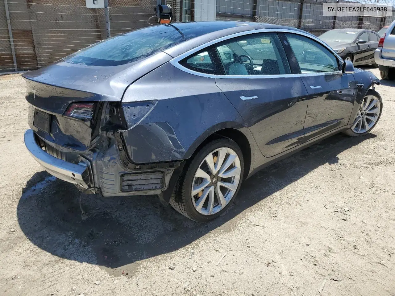 2020 Tesla Model 3 VIN: 5YJ3E1EA2LF645938 Lot: 62772665