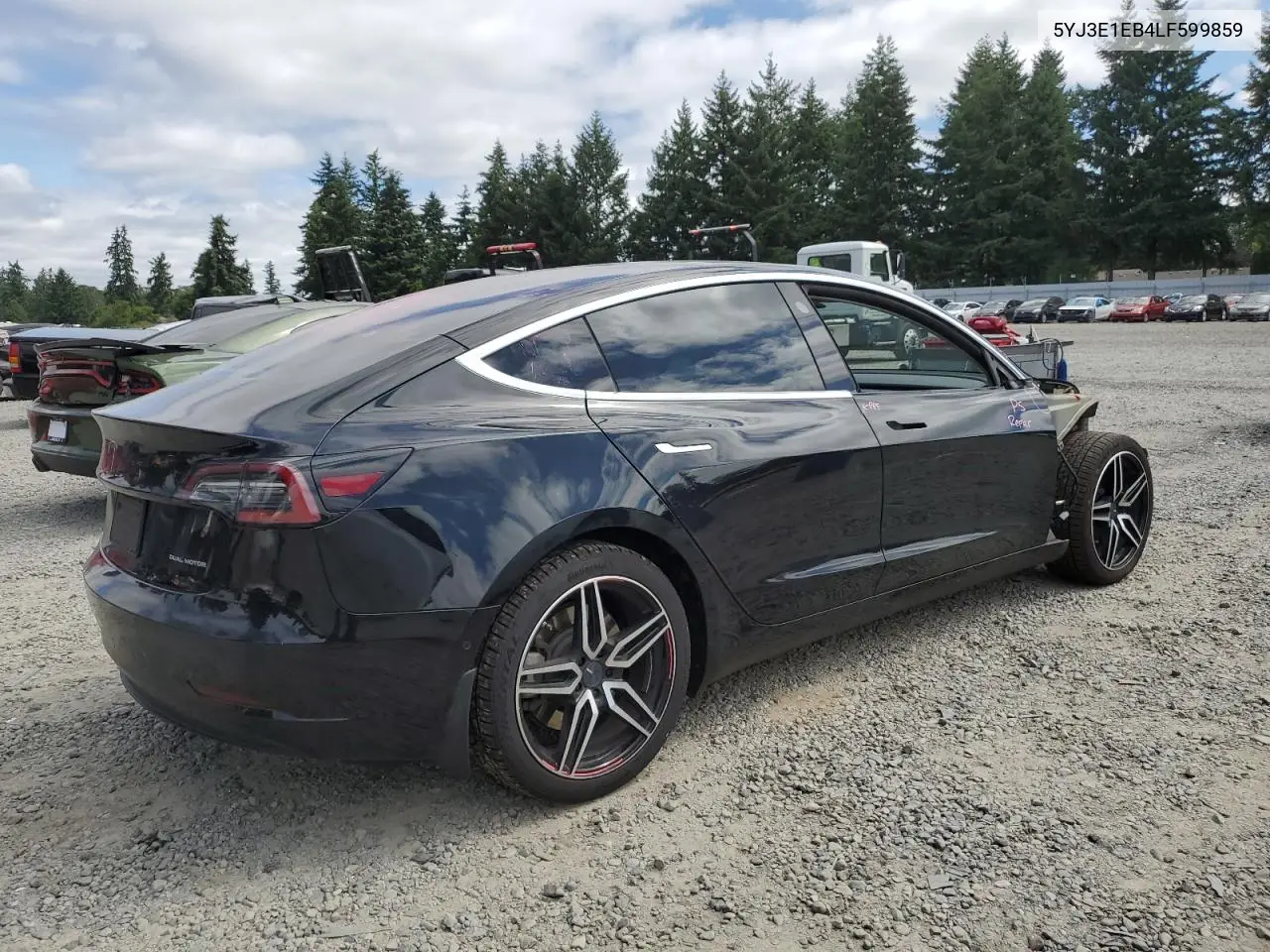 2020 Tesla Model 3 VIN: 5YJ3E1EB4LF599859 Lot: 62944305