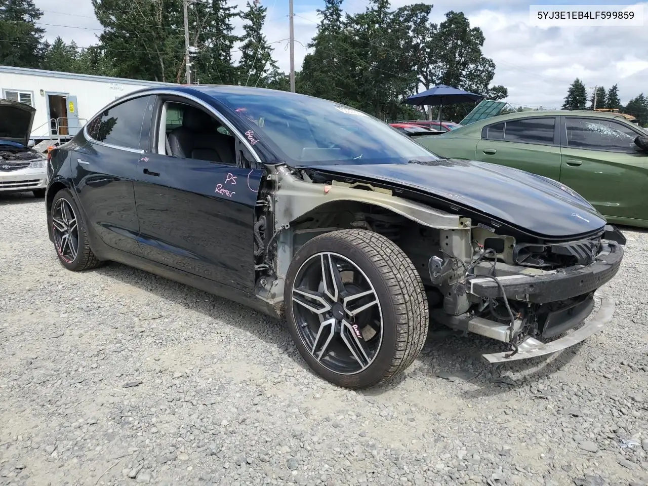 2020 Tesla Model 3 VIN: 5YJ3E1EB4LF599859 Lot: 62944305