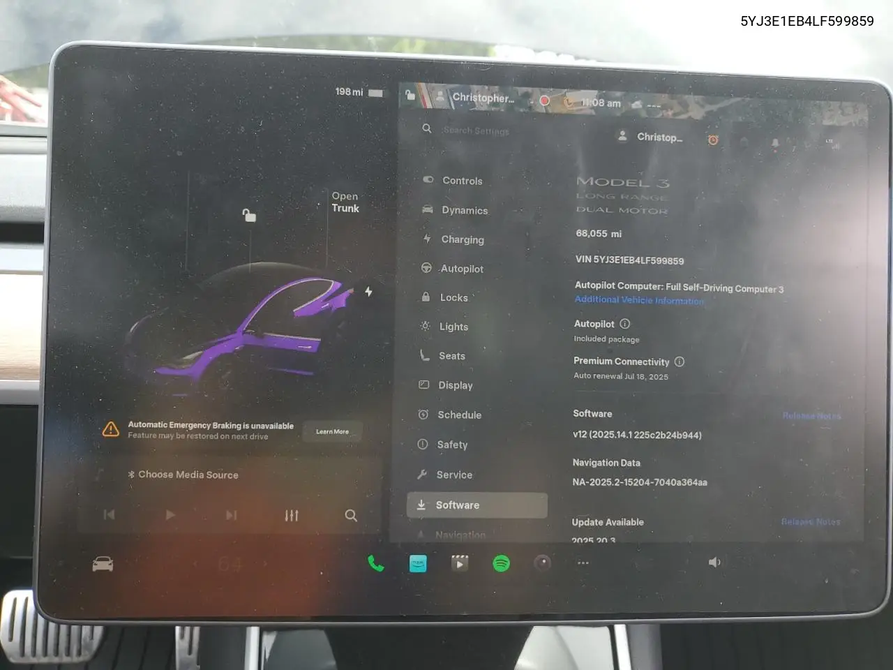 2020 Tesla Model 3 VIN: 5YJ3E1EB4LF599859 Lot: 62944305