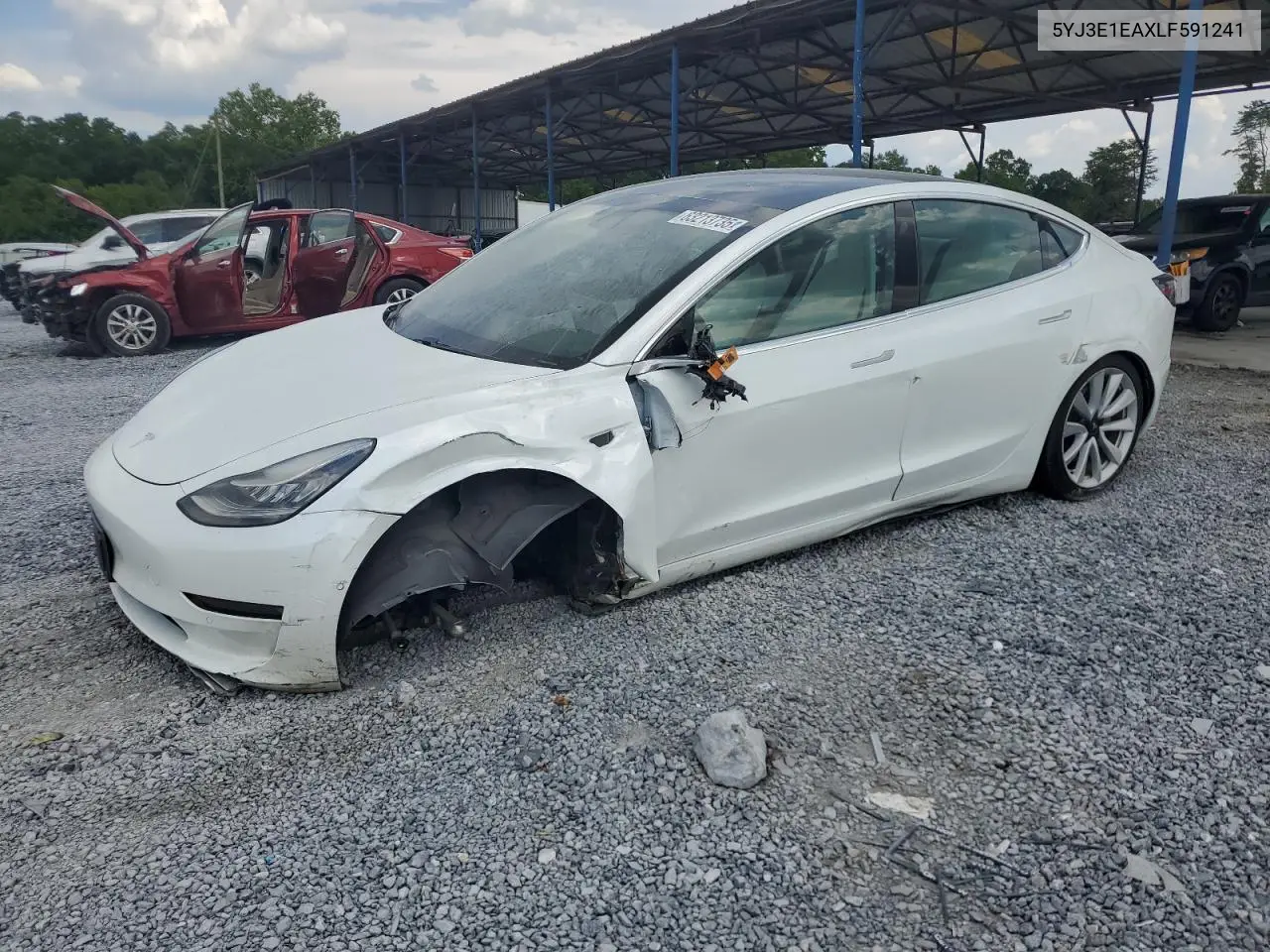 2020 Tesla Model 3 VIN: 5YJ3E1EAXLF591241 Lot: 63213735