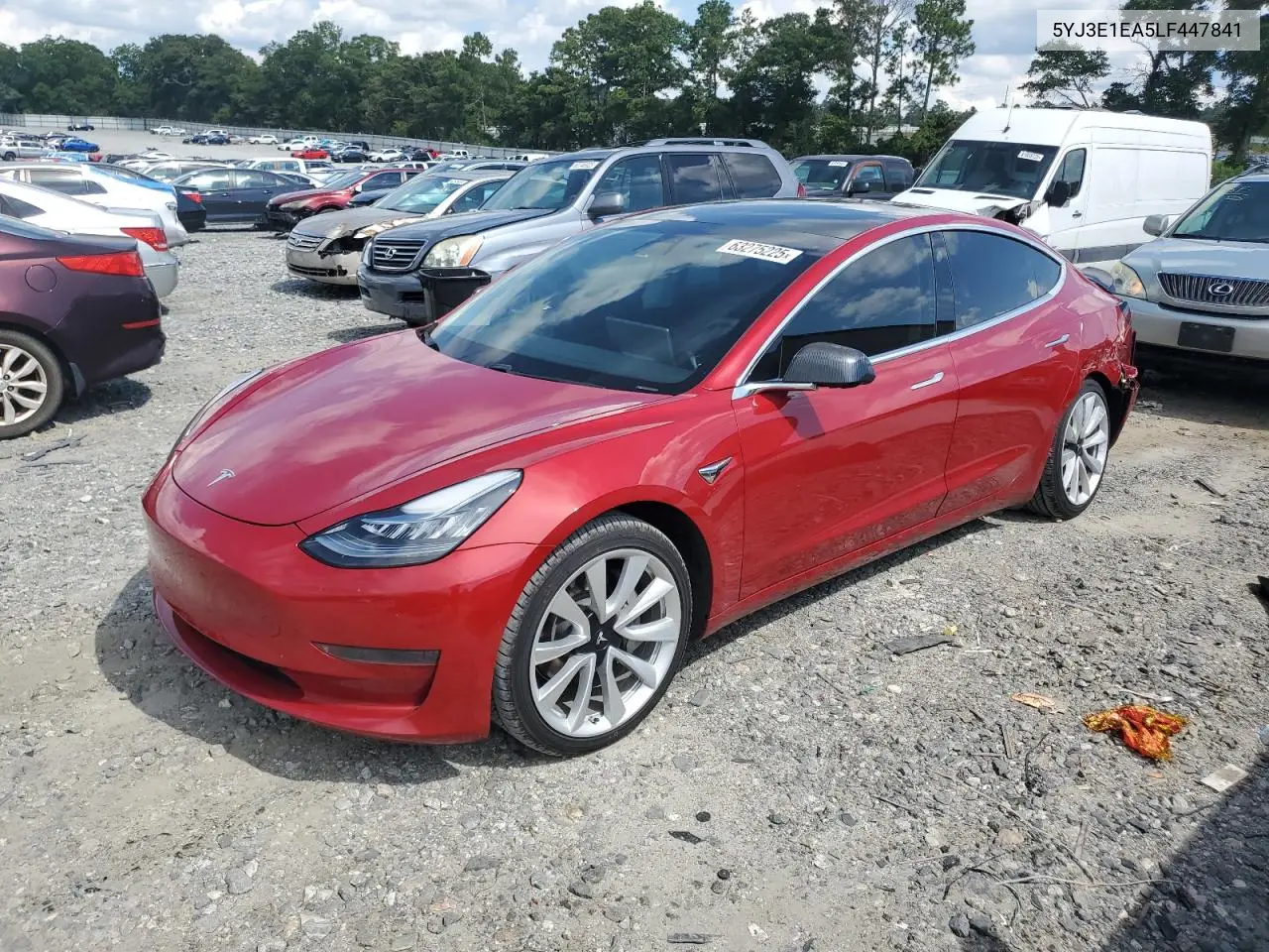 2020 Tesla Model 3 VIN: 5YJ3E1EA5LF447841 Lot: 63275225