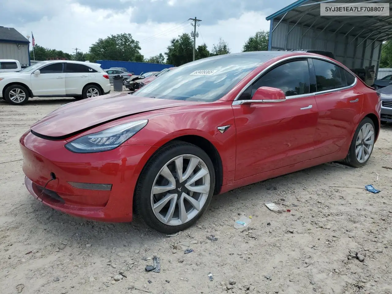 2020 Tesla Model 3 VIN: 5YJ3E1EA7LF708807 Lot: 63409365