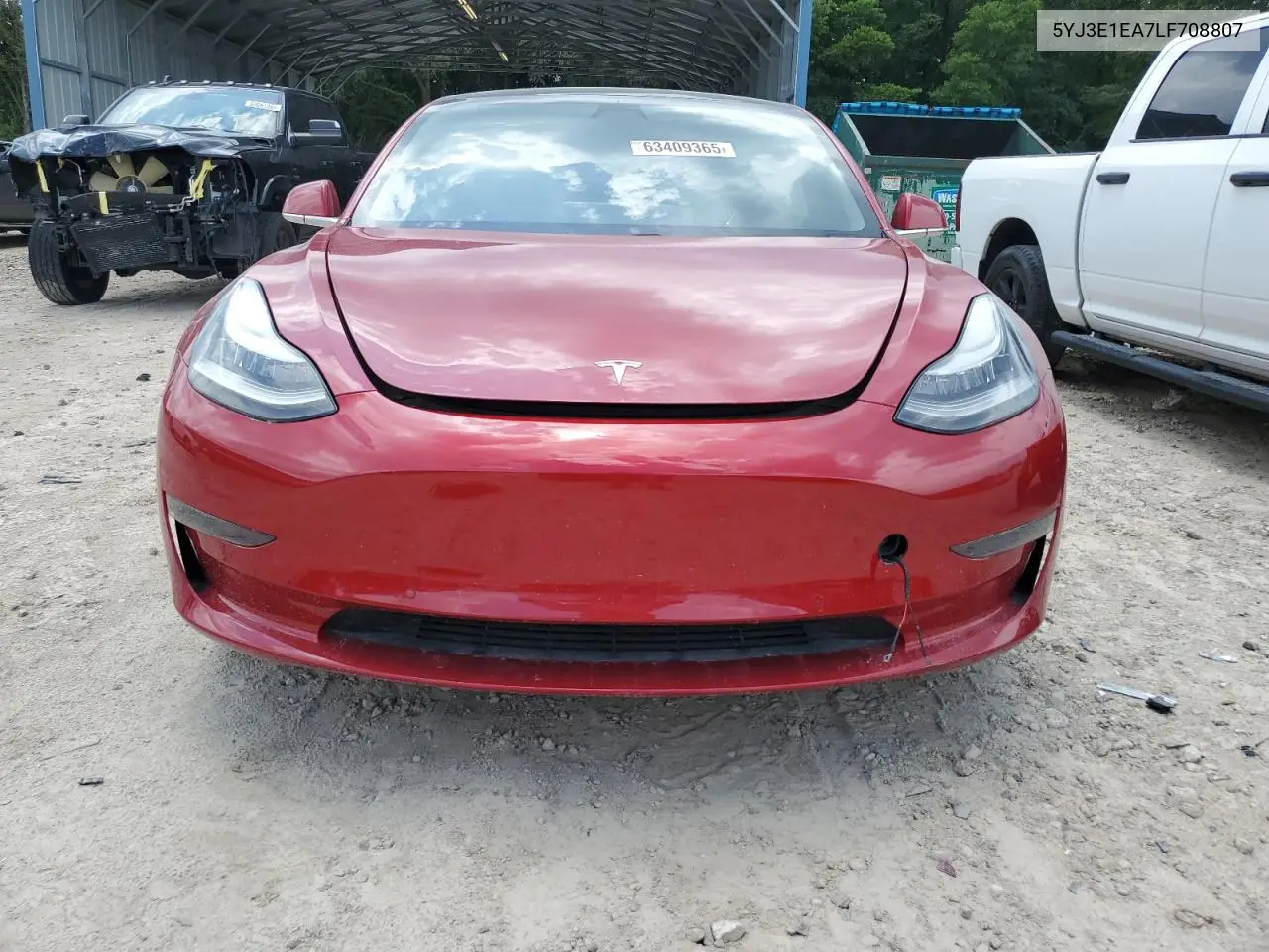 2020 Tesla Model 3 VIN: 5YJ3E1EA7LF708807 Lot: 63409365