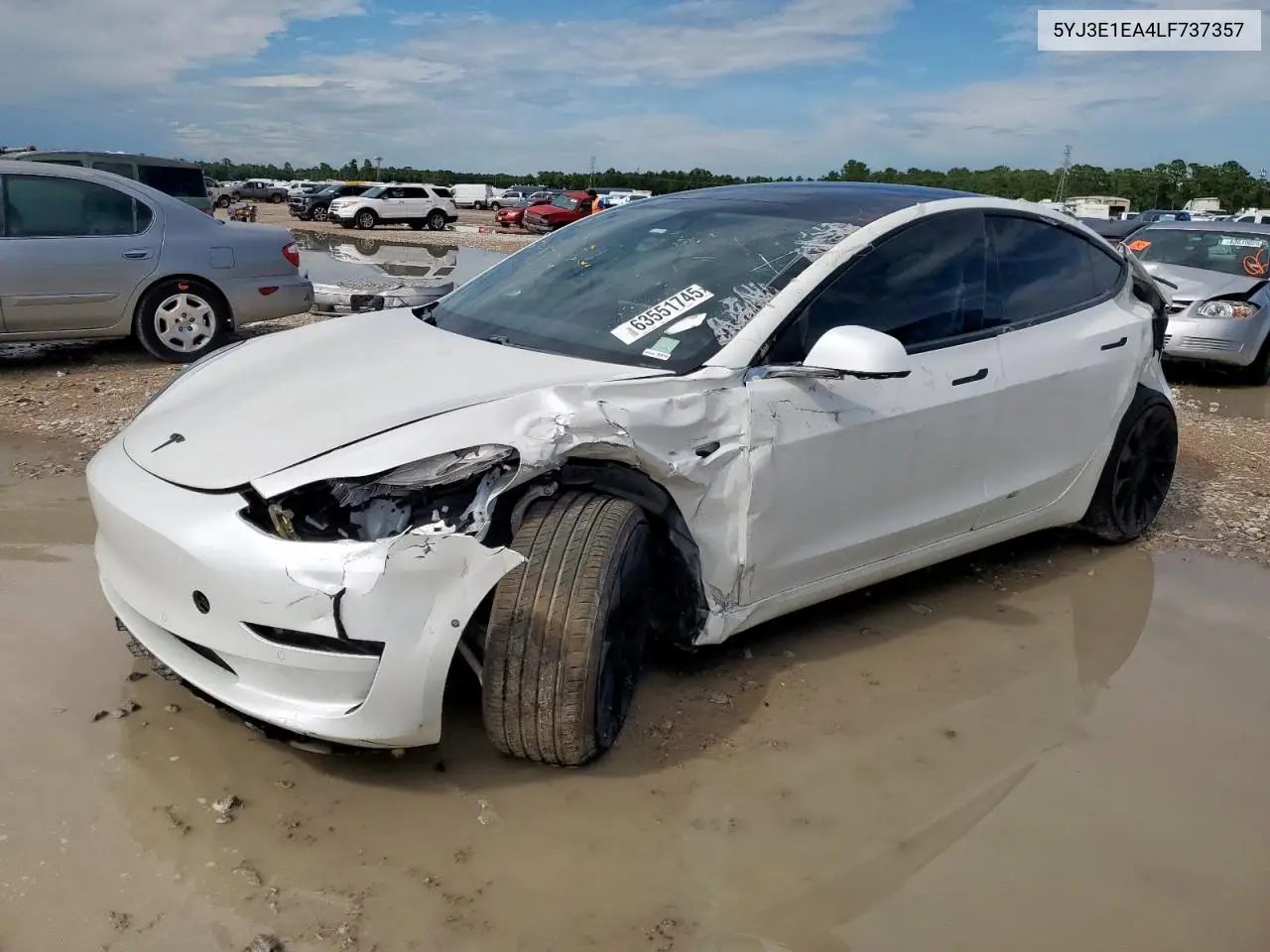 2020 Tesla Model 3 VIN: 5YJ3E1EA4LF737357 Lot: 63551745