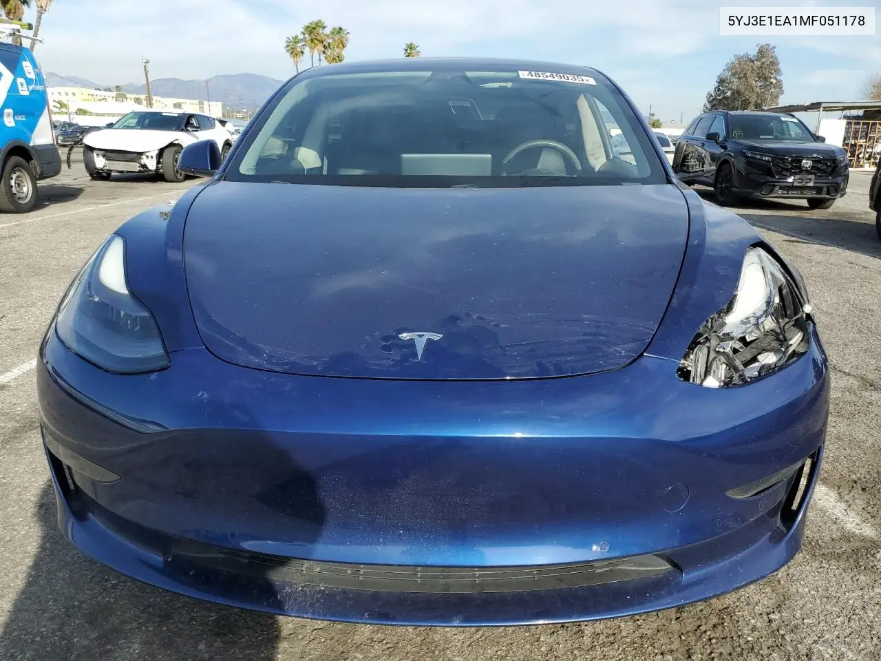 2021 Tesla Model 3 VIN: 5YJ3E1EA1MF051178 Lot: 48549035