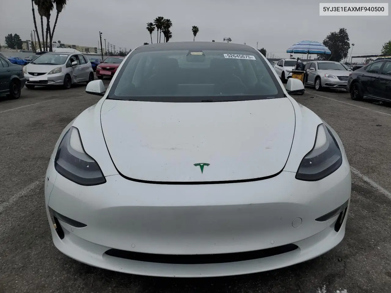 2021 Tesla Model 3 VIN: 5YJ3E1EAXMF940500 Lot: 52645075