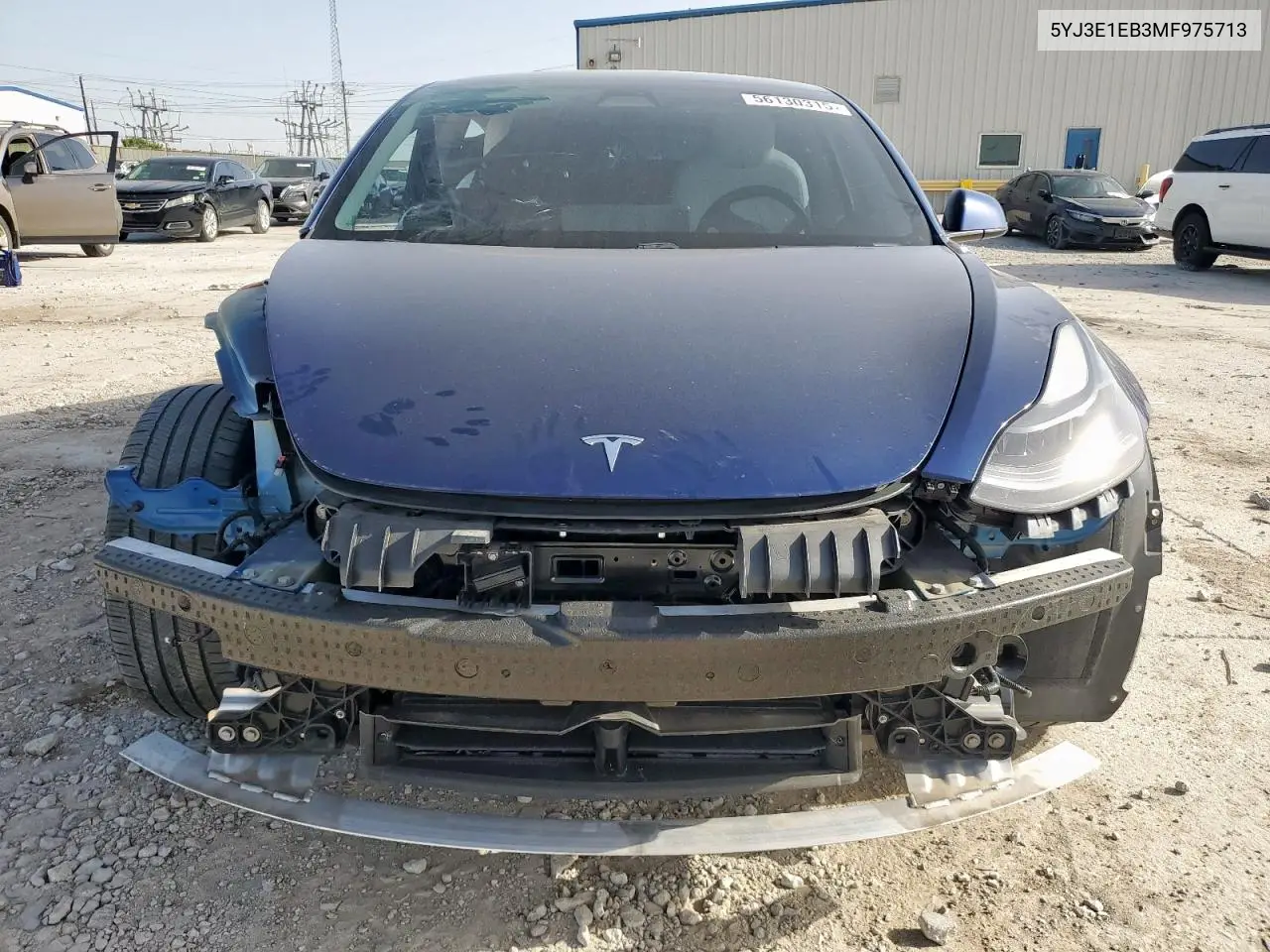 2021 Tesla Model 3 VIN: 5YJ3E1EB3MF975713 Lot: 56130315