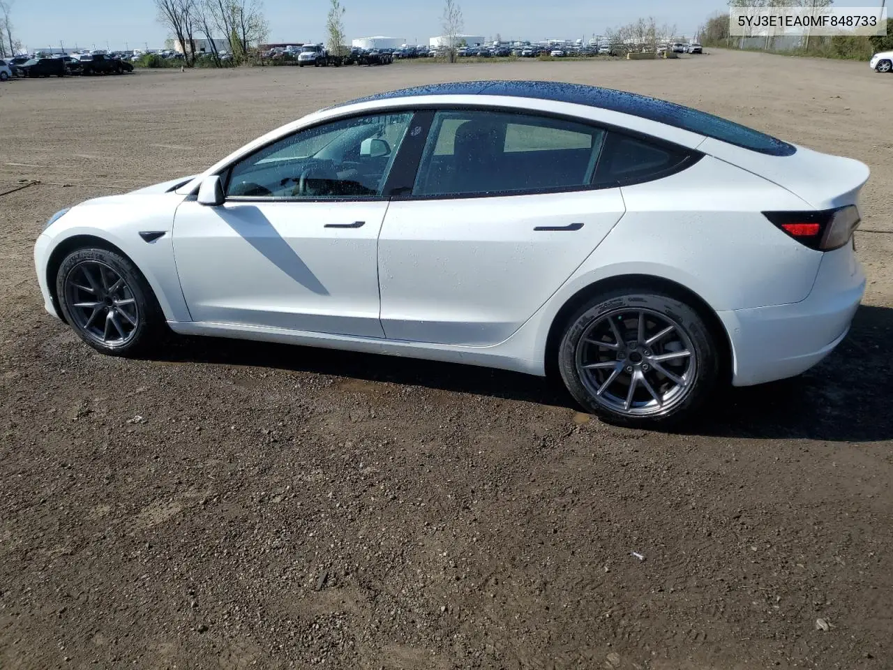 2021 Tesla Model 3 VIN: 5YJ3E1EA0MF848733 Lot: 56865545