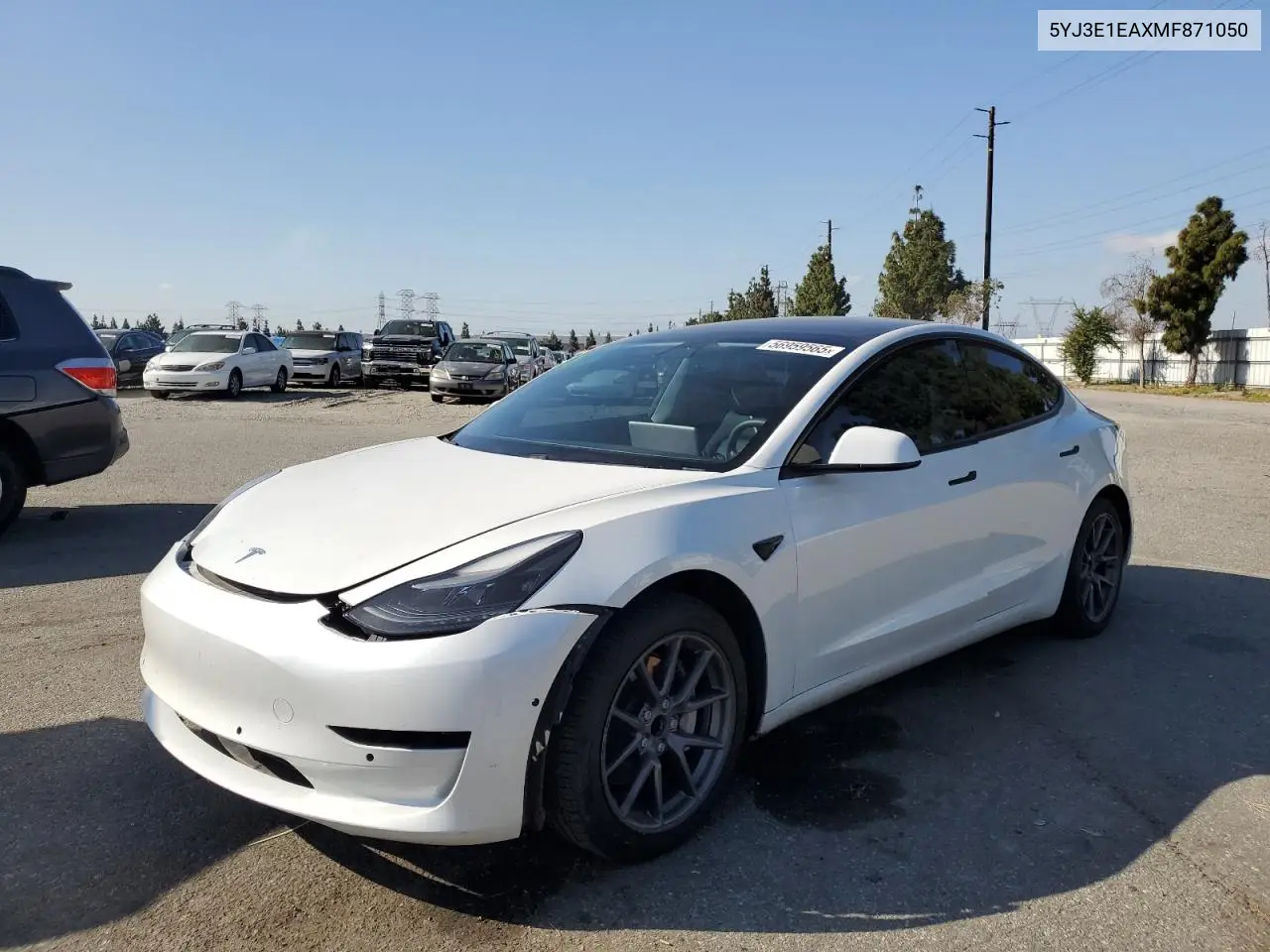 2021 Tesla Model 3 VIN: 5YJ3E1EAXMF871050 Lot: 56959565