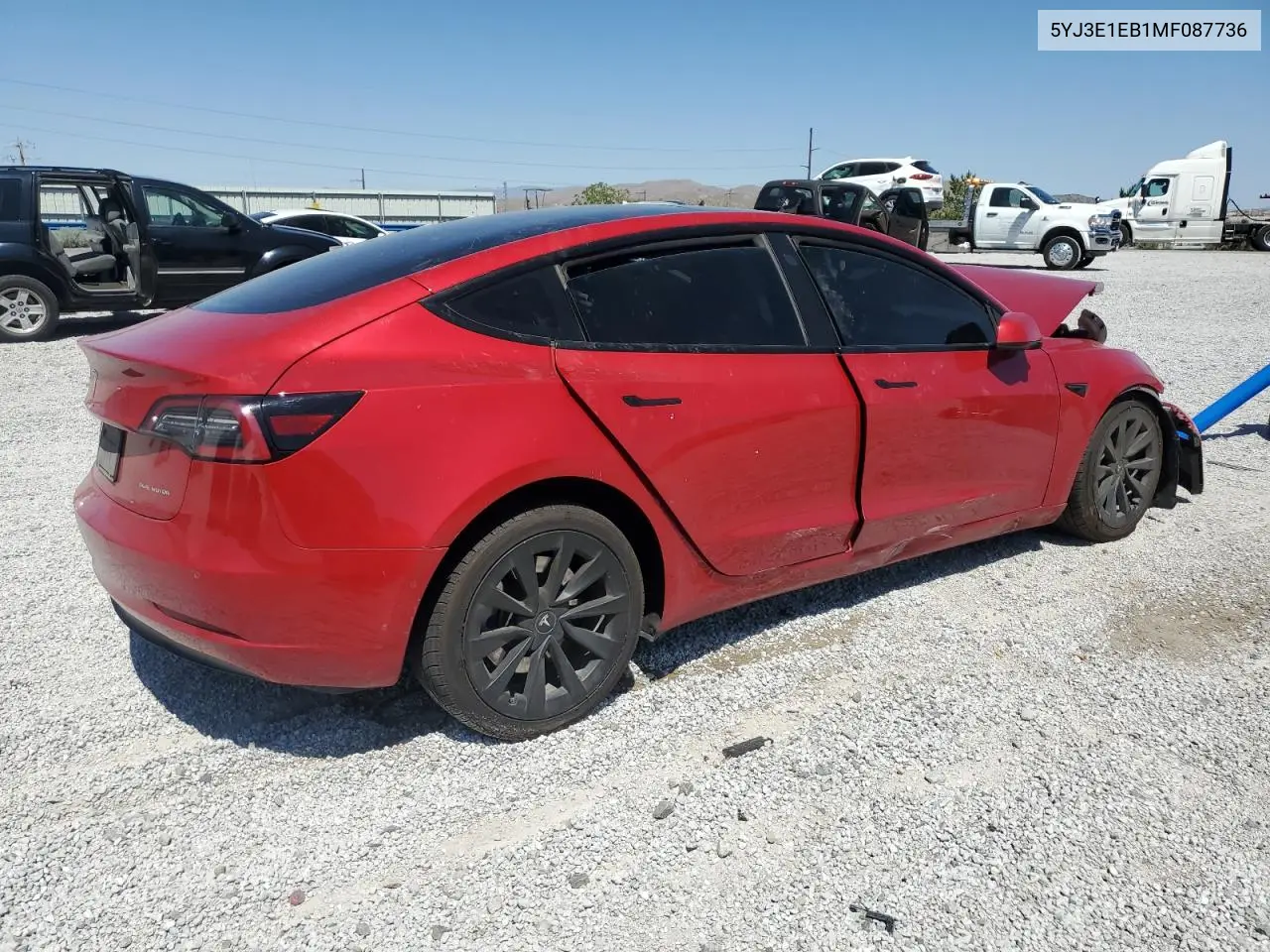 2021 Tesla Model 3 VIN: 5YJ3E1EB1MF087736 Lot: 59519225
