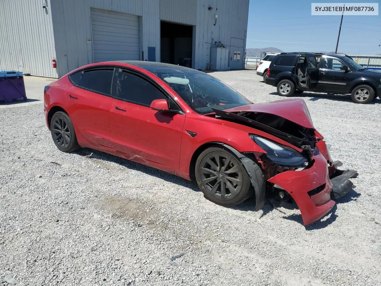 2021 Tesla Model 3 VIN: 5YJ3E1EB1MF087736 Lot: 59519225