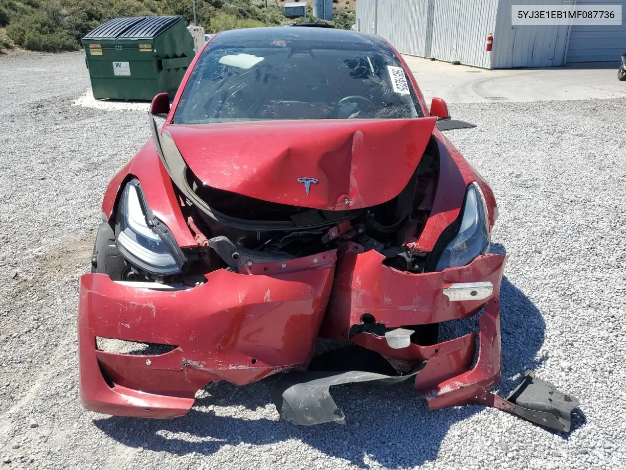 2021 Tesla Model 3 VIN: 5YJ3E1EB1MF087736 Lot: 59519225