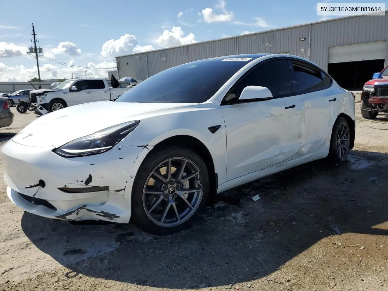2021 Tesla Model 3 VIN: 5YJ3E1EA3MF081654 Lot: 61861295