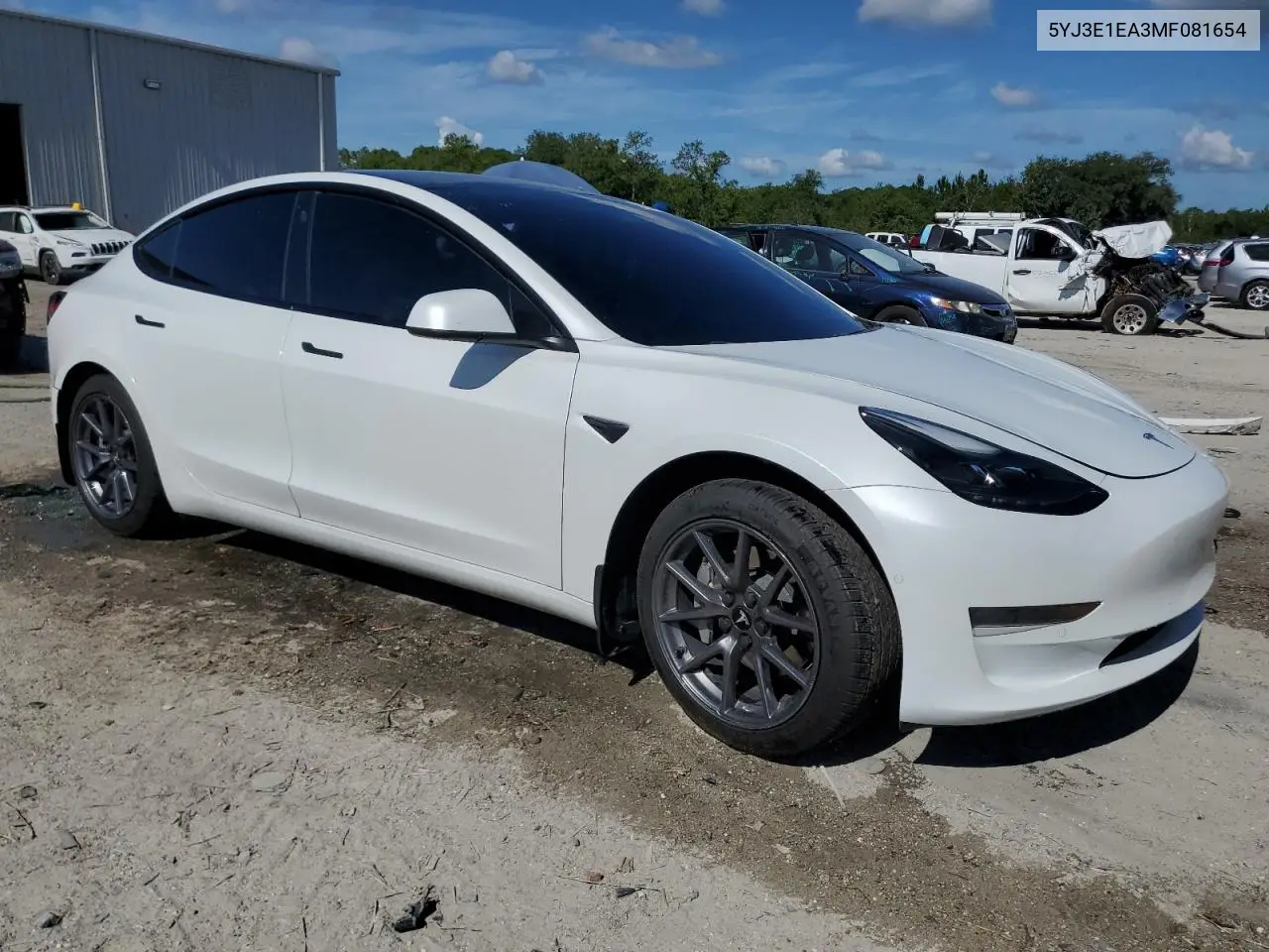2021 Tesla Model 3 VIN: 5YJ3E1EA3MF081654 Lot: 61861295
