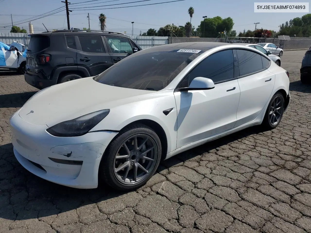 2021 Tesla Model 3 VIN: 5YJ3E1EA8MF074893 Lot: 62511745