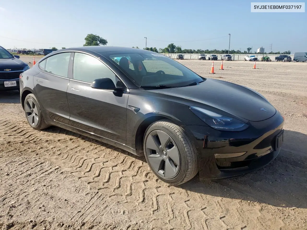 2021 Tesla Model 3 VIN: 5YJ3E1EB0MF037197 Lot: 62518735