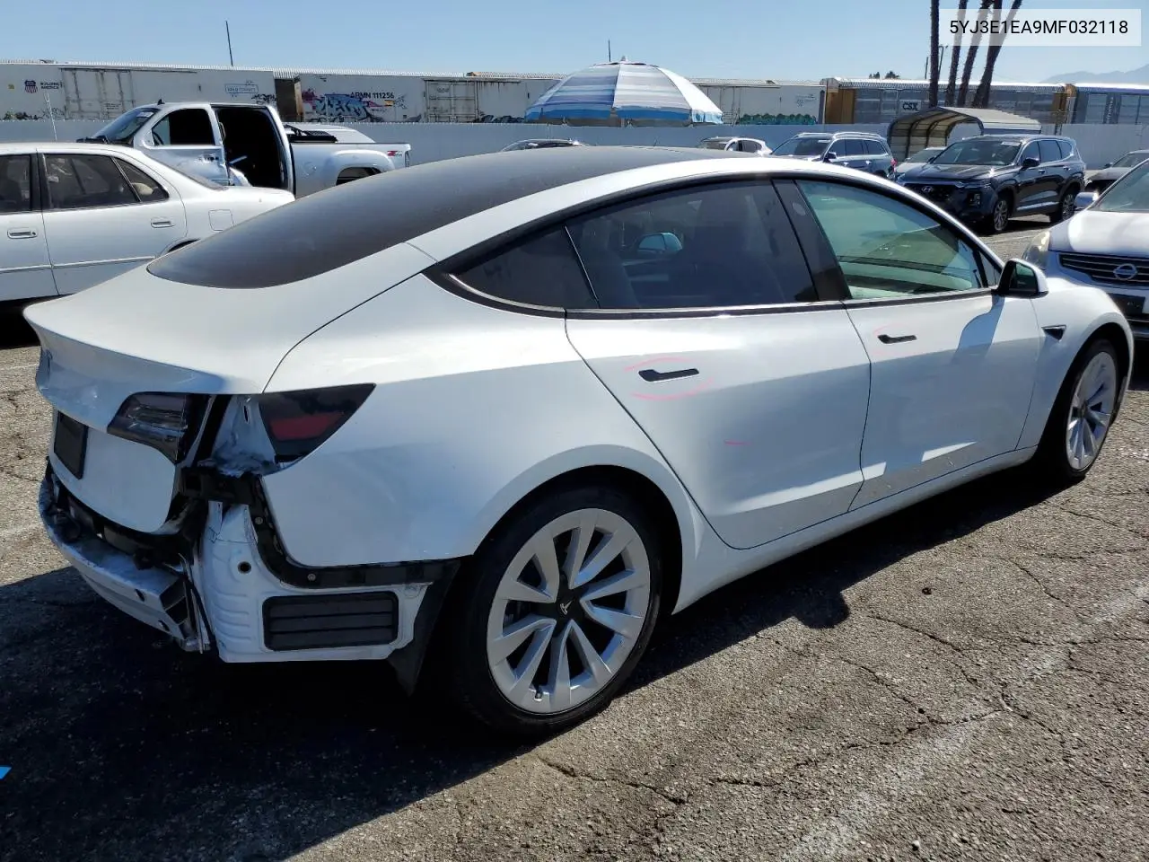 2021 Tesla Model 3 VIN: 5YJ3E1EA9MF032118 Lot: 62600855