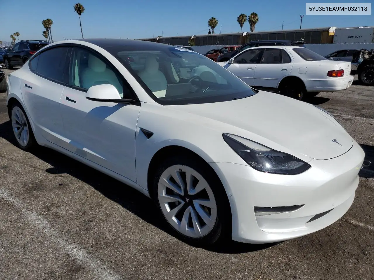 2021 Tesla Model 3 VIN: 5YJ3E1EA9MF032118 Lot: 62600855