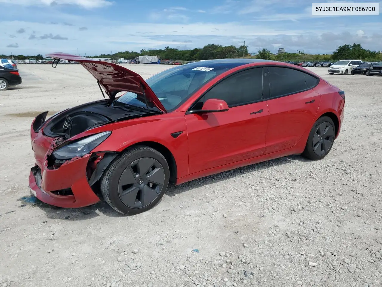 2021 Tesla Model 3 VIN: 5YJ3E1EA9MF086700 Lot: 62742135