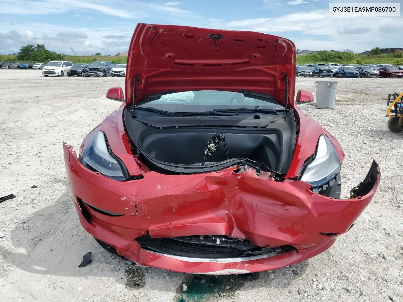2021 Tesla Model 3 VIN: 5YJ3E1EA9MF086700 Lot: 62742135
