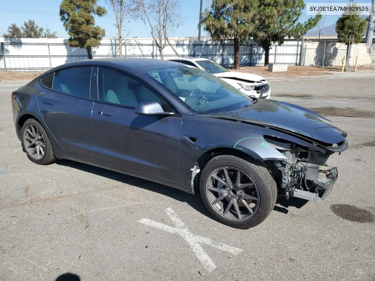 2021 Tesla Model 3 VIN: 5YJ3E1EA7MF929535 Lot: 62785325
