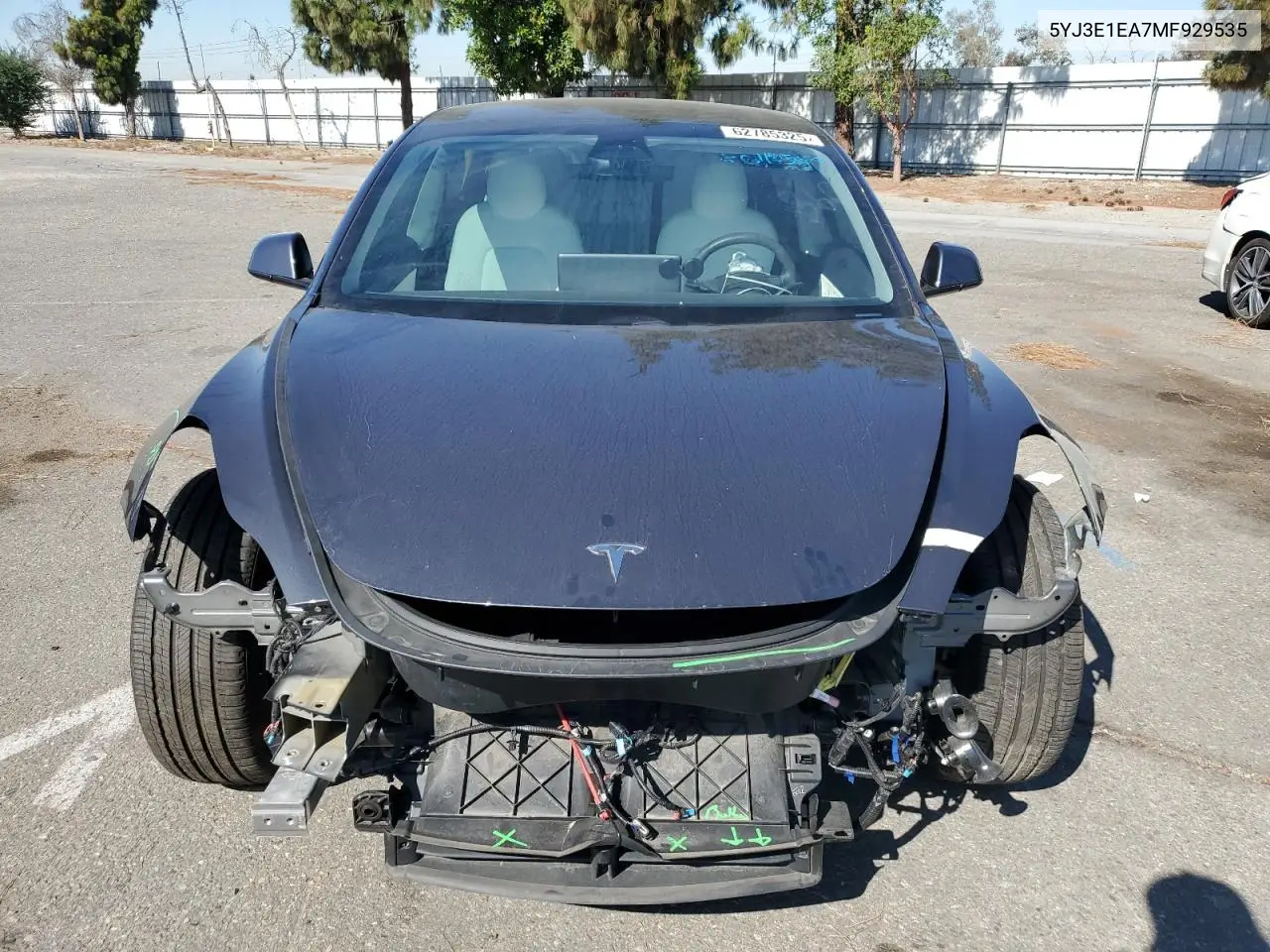 2021 Tesla Model 3 VIN: 5YJ3E1EA7MF929535 Lot: 62785325