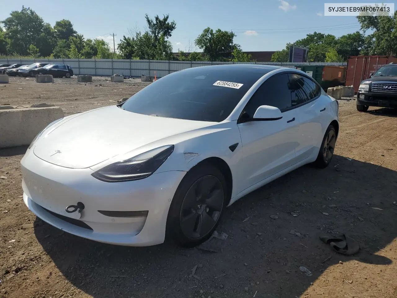 2021 Tesla Model 3 VIN: 5YJ3E1EB9MF067413 Lot: 62884255