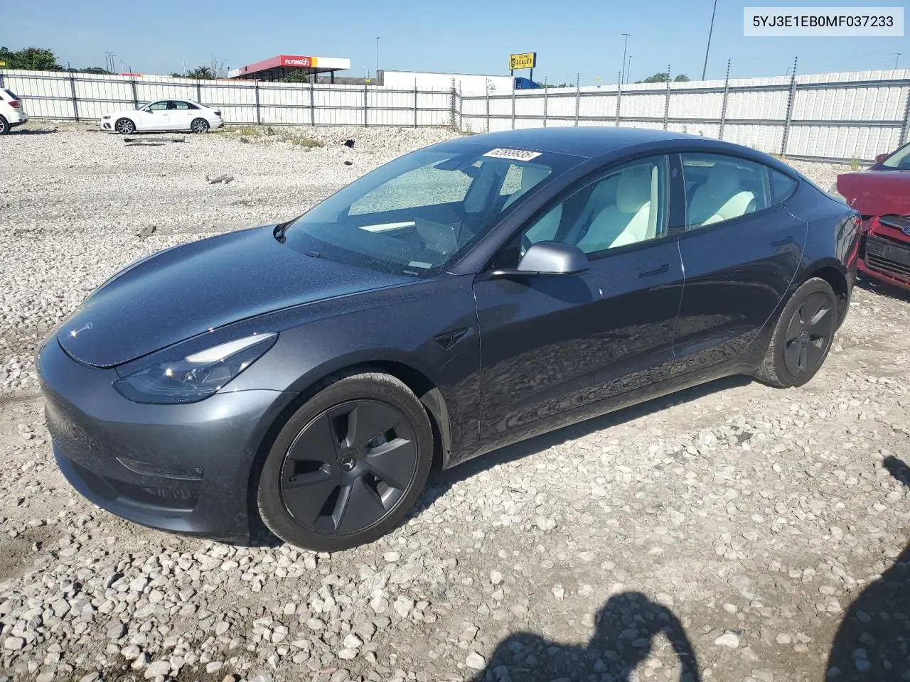 2021 Tesla Model 3 VIN: 5YJ3E1EB0MF037233 Lot: 62899935