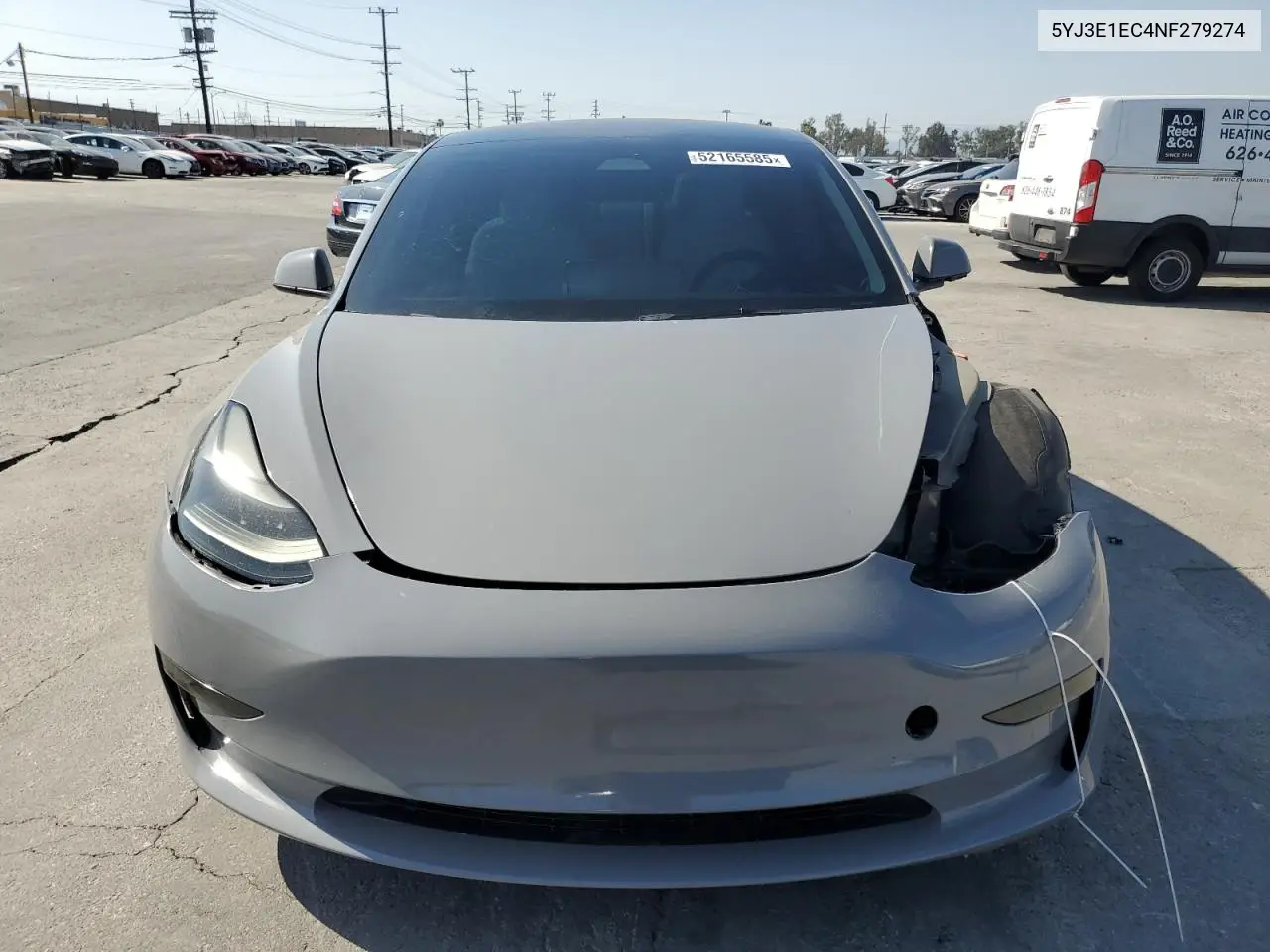 2022 Tesla Model 3 VIN: 5YJ3E1EC4NF279274 Lot: 52165585