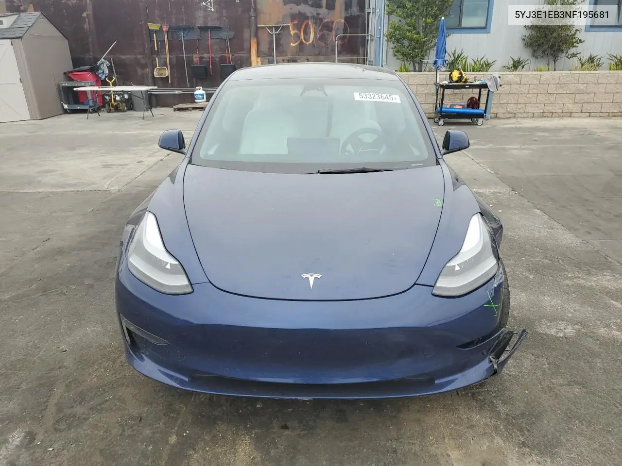 2022 Tesla Model 3 VIN: 5YJ3E1EB3NF195681 Lot: 53323645