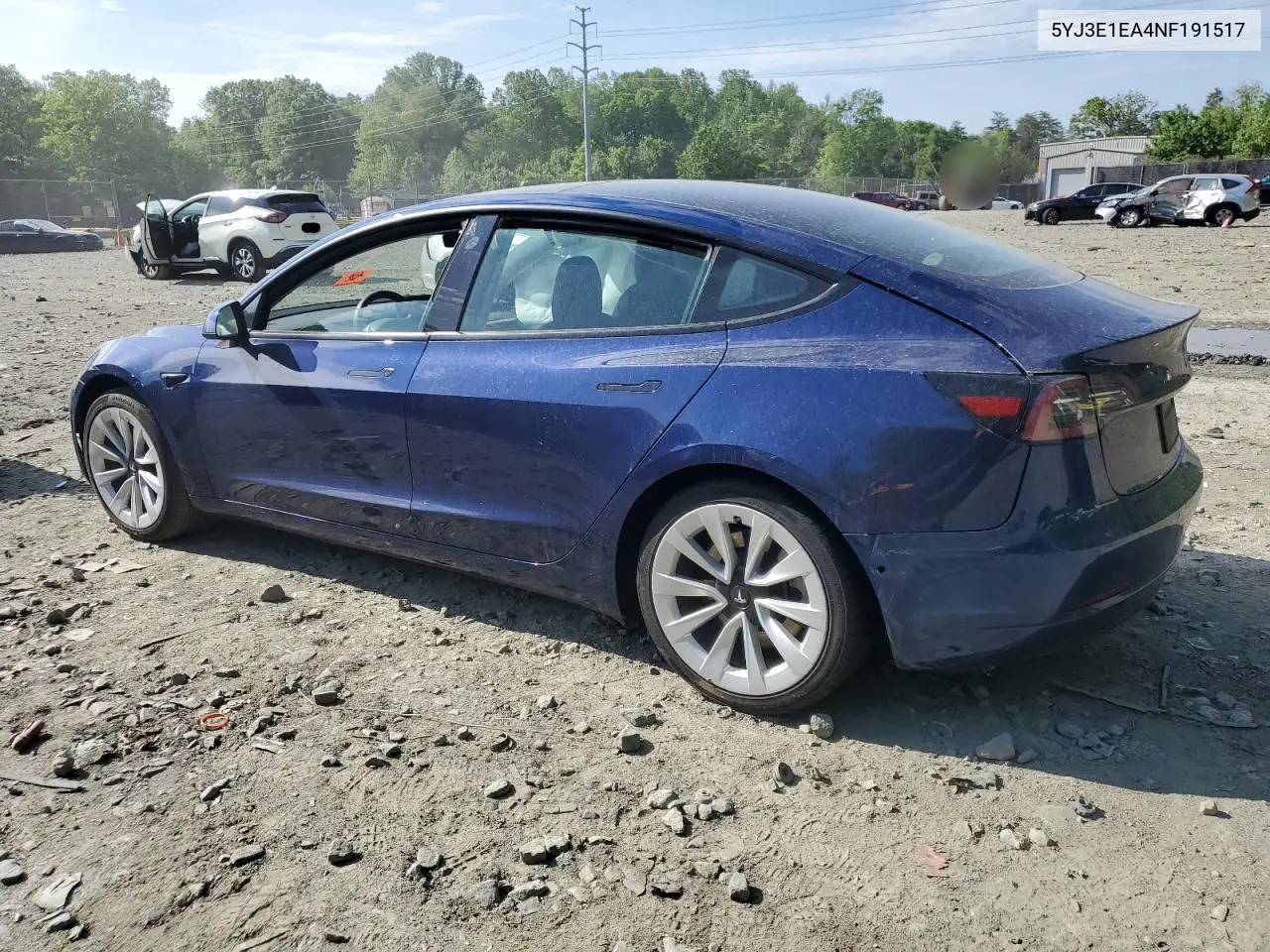 2022 Tesla Model 3 VIN: 5YJ3E1EA4NF191517 Lot: 55575615