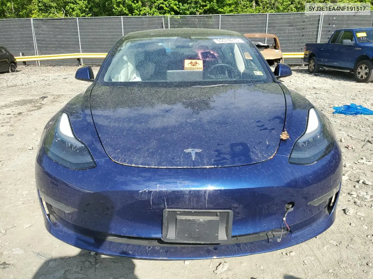 2022 Tesla Model 3 VIN: 5YJ3E1EA4NF191517 Lot: 55575615