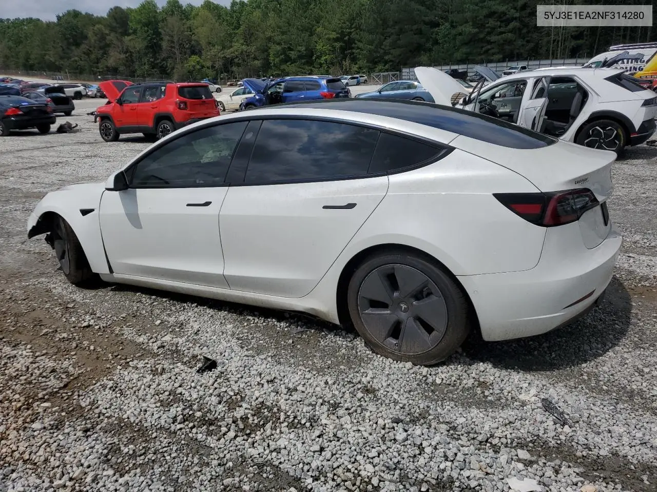 2022 Tesla Model 3 VIN: 5YJ3E1EA2NF314280 Lot: 55970095