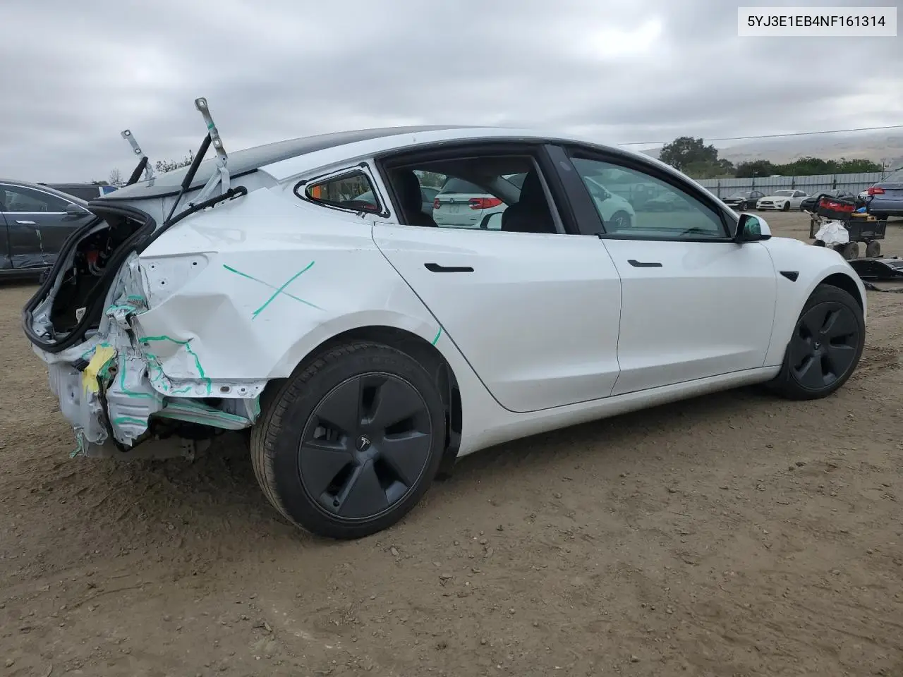2022 Tesla Model 3 VIN: 5YJ3E1EB4NF161314 Lot: 57060725