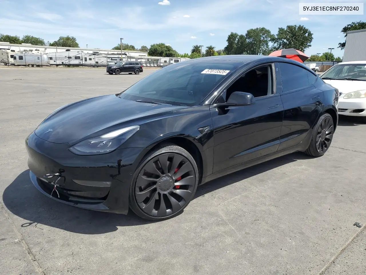 2022 Tesla Model 3 VIN: 5YJ3E1EC8NF270240 Lot: 57073525