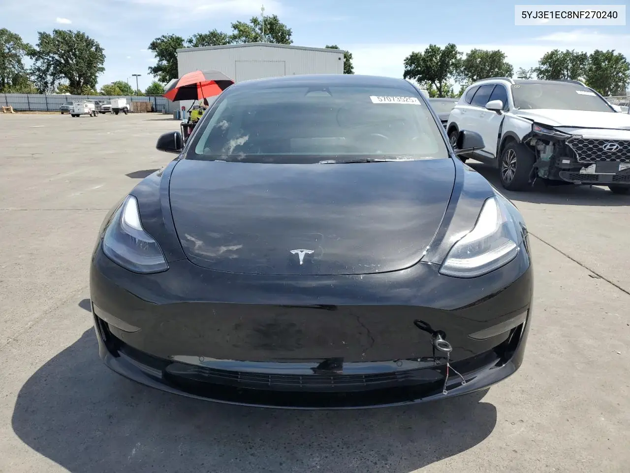 2022 Tesla Model 3 VIN: 5YJ3E1EC8NF270240 Lot: 57073525