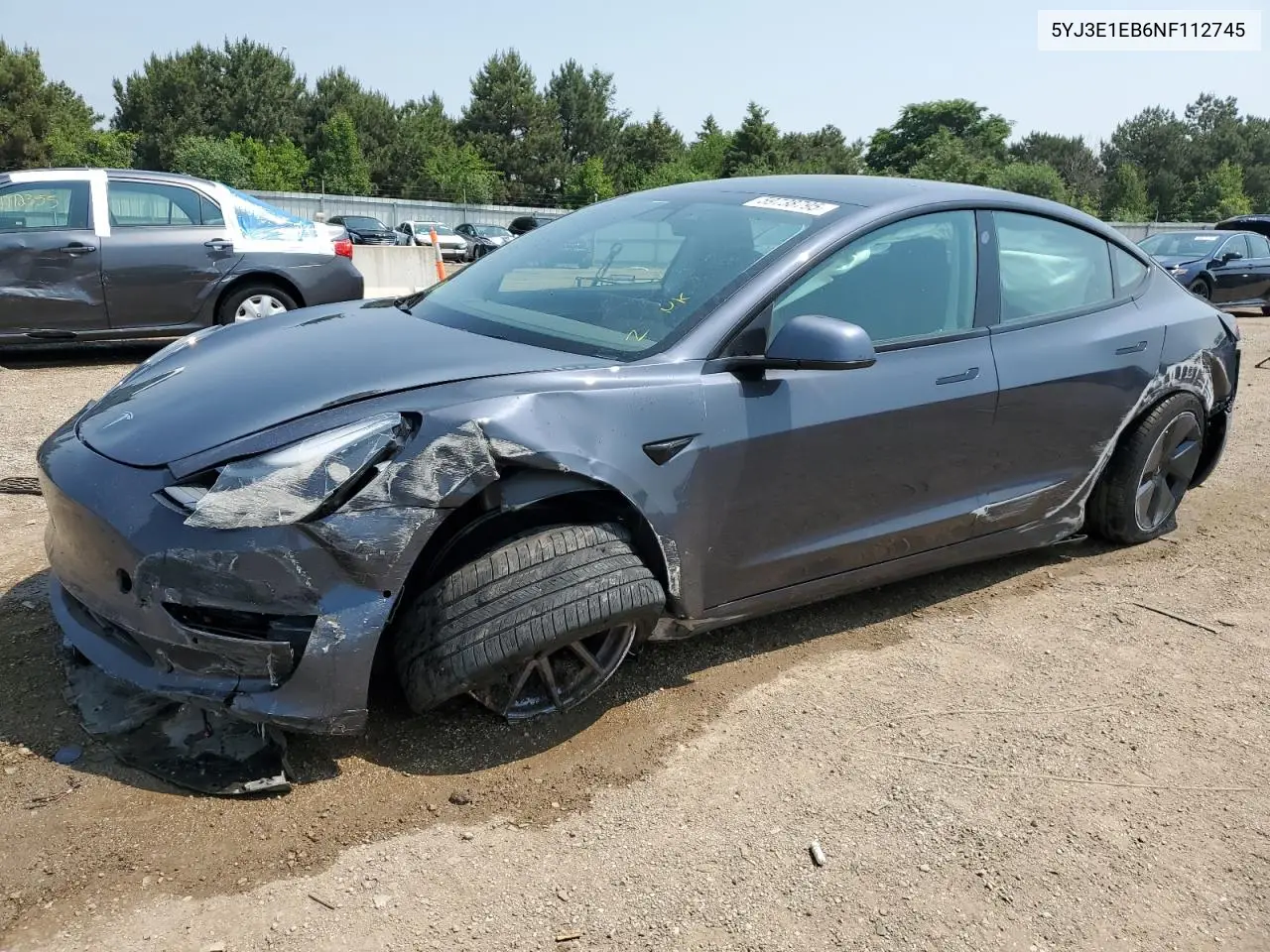 2022 Tesla Model 3 VIN: 5YJ3E1EB6NF112745 Lot: 59738795