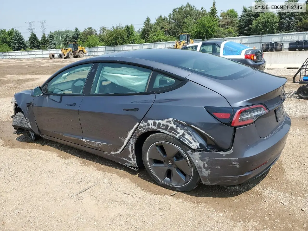 2022 Tesla Model 3 VIN: 5YJ3E1EB6NF112745 Lot: 59738795