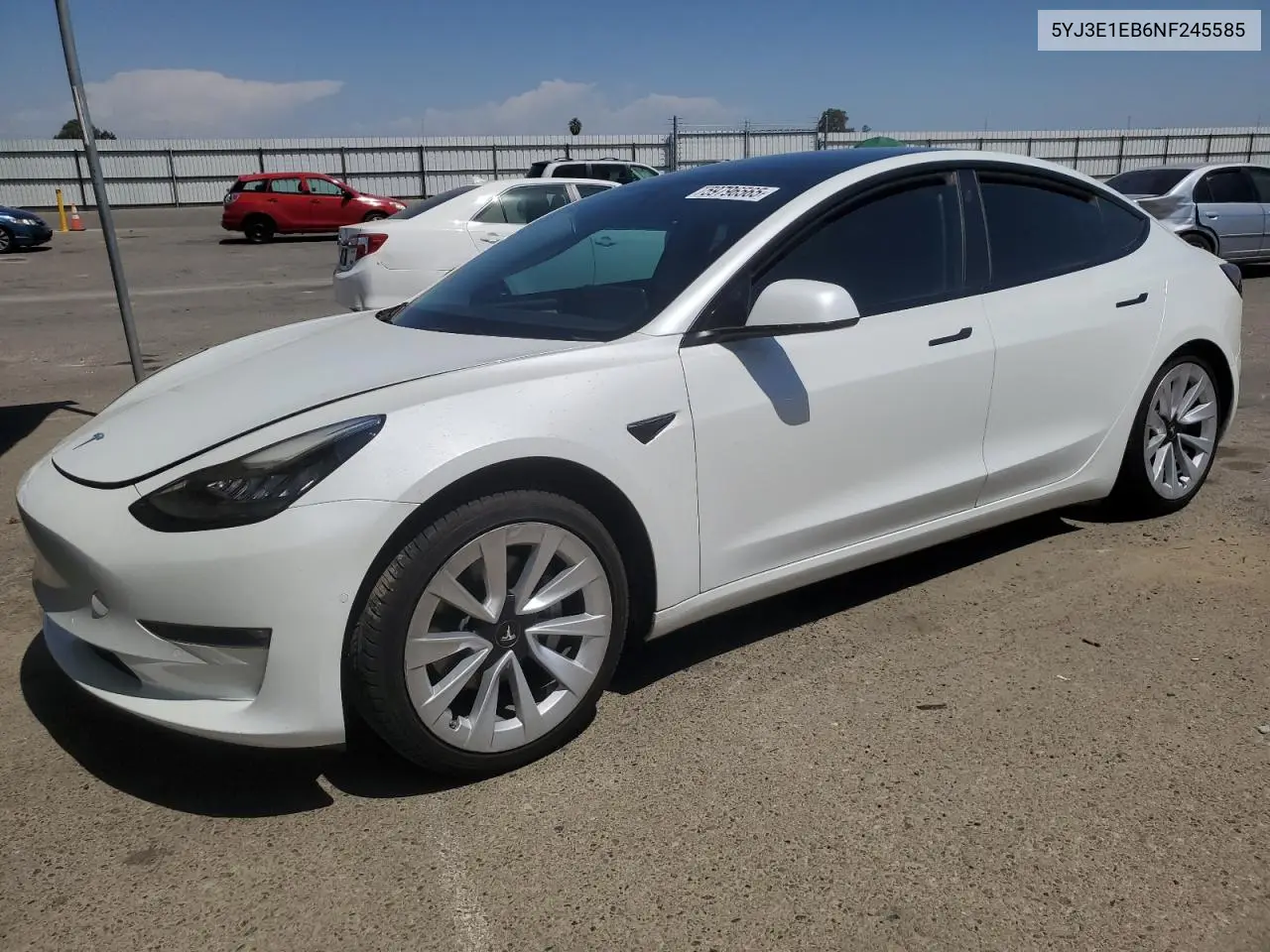 2022 Tesla Model 3 VIN: 5YJ3E1EB6NF245585 Lot: 59796565