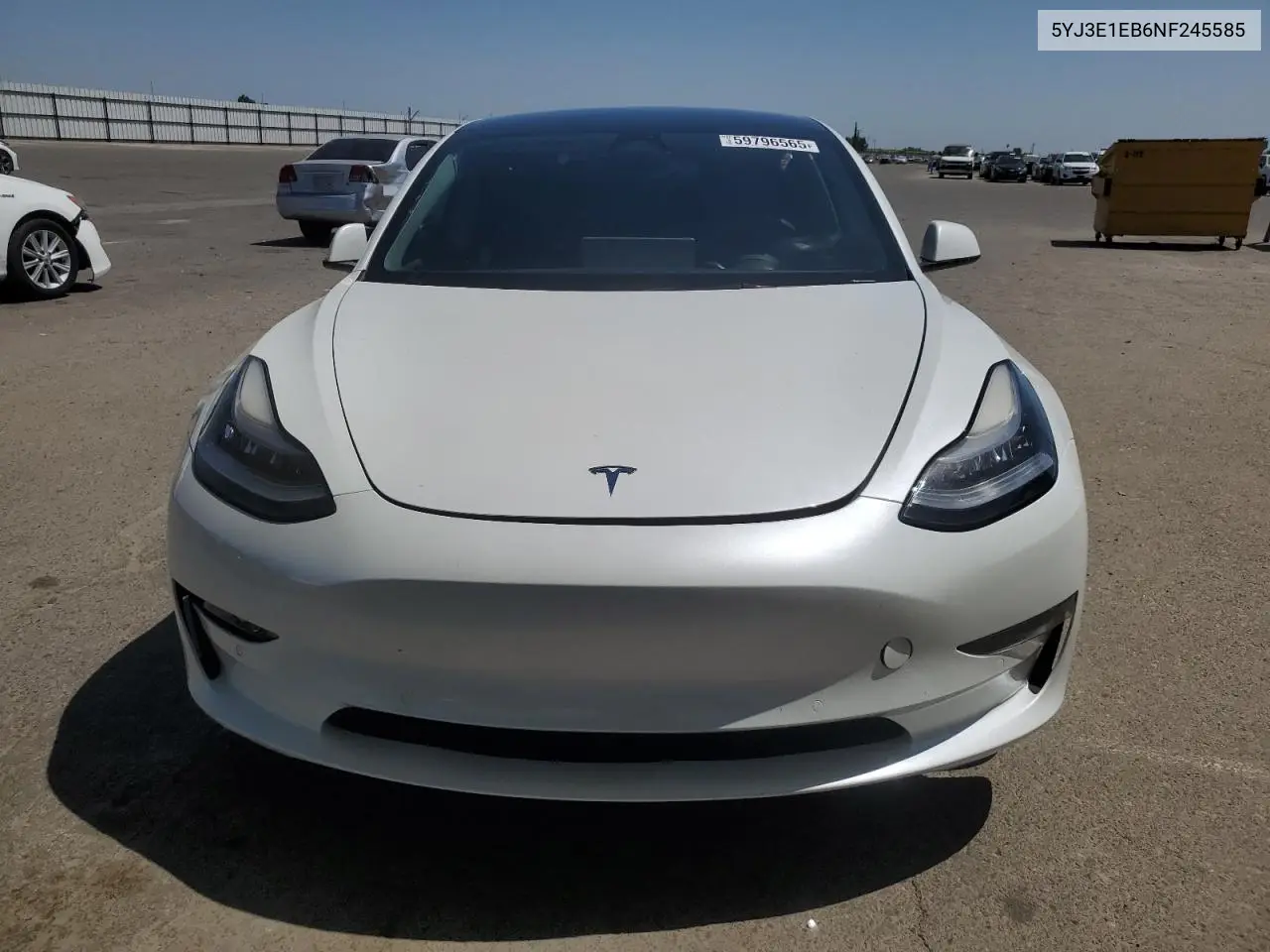2022 Tesla Model 3 VIN: 5YJ3E1EB6NF245585 Lot: 59796565